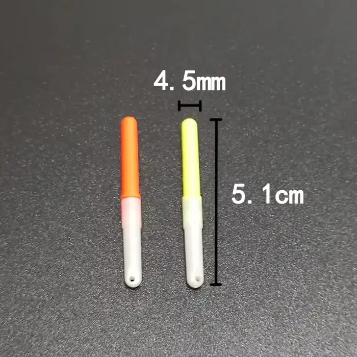 10 bâtons lumineux LED pour flotteurs nocturnes - Vert et rouge avec piles CR322/CR425