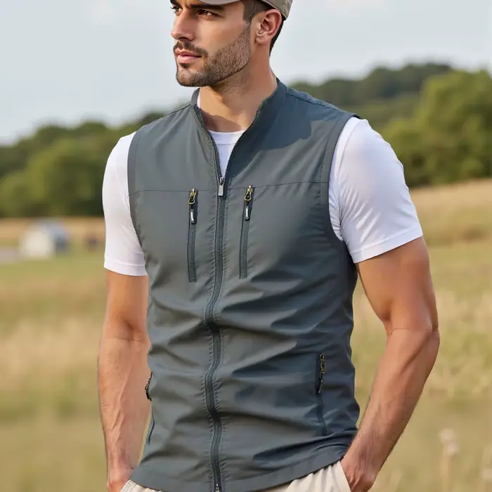 Veste de pêche homme imperméable respirante - Veste sans manches été automne pour activités outdoor