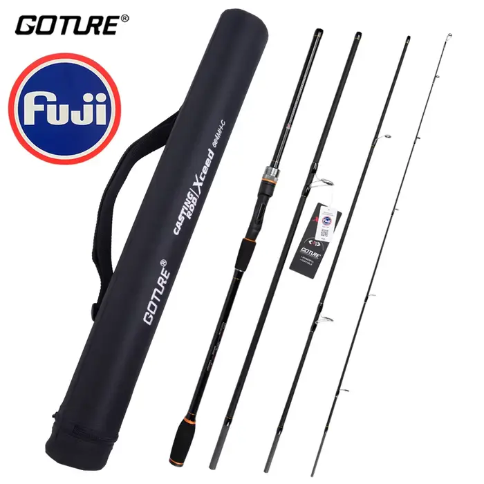Canne FUJI Japon portable carbone 2.1-3.6m avec tube - Parfaite voyage spinning/casting