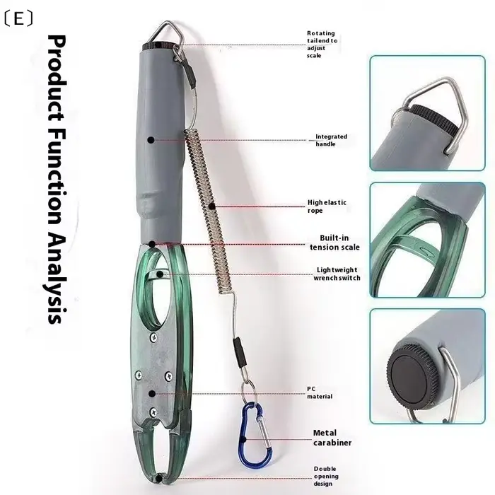 Pince à peser grippe lèvres poisson avec balance intégrée alliage aluminium portable accessoire pêche