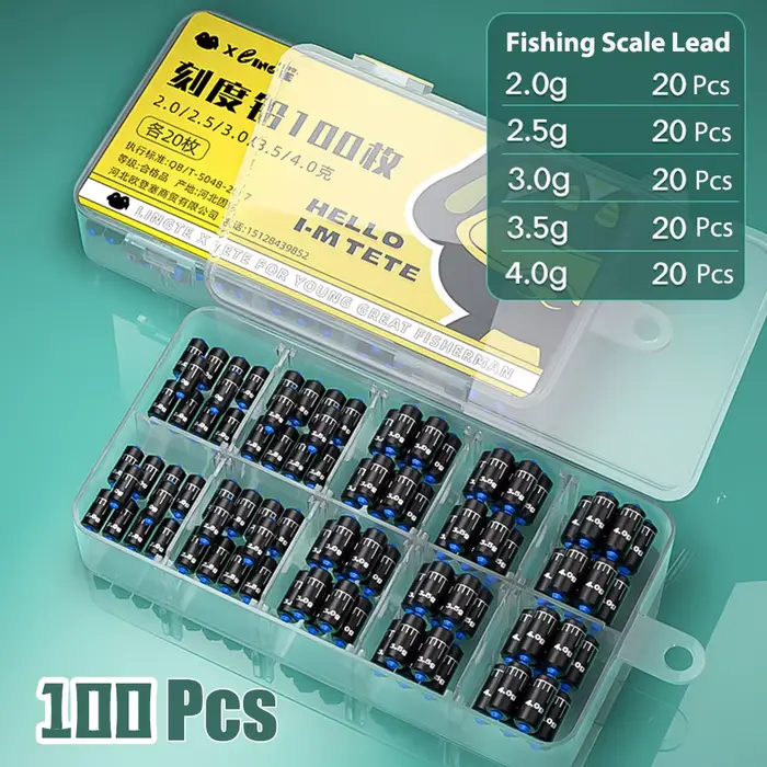 100 plombs pêche avec échelle précise 1.5g-3.5g - Plombs professionnels lancer longue distance équipement