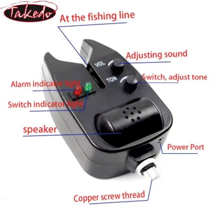 Annonciateur de touches TAKEDO YD02 pour pêche à la carpe - Alarme indicateur avec clochette