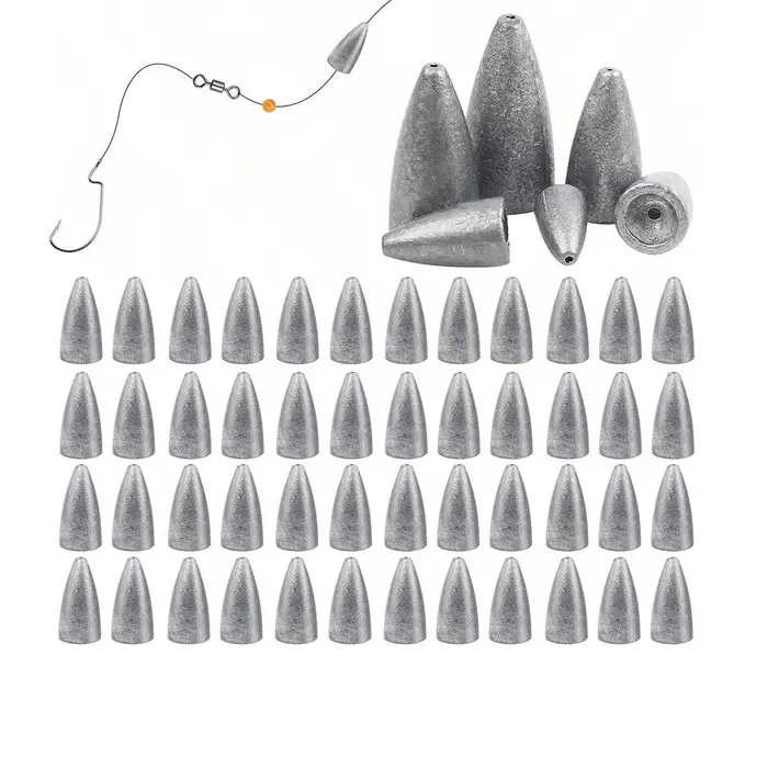 Kit de plombs de pêche bullet pour leurres souples, Texas rig et pêche du bar avec