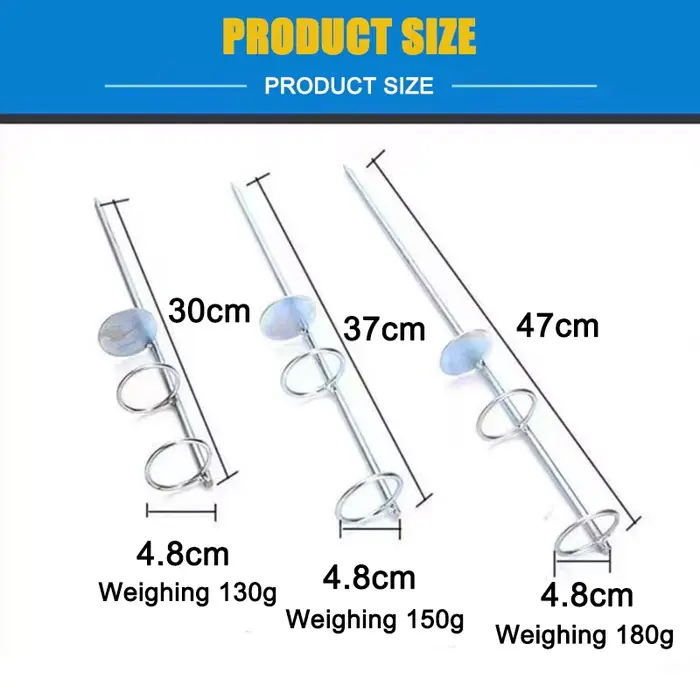 Piquet de sol double cercle pour canne à pêche mer et casting 30cm 37cm 47cm extérieur simple
