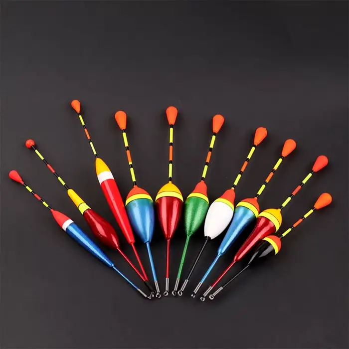 10 flotteurs de pêche lumineux mix tailles et couleurs - accessoires flottants pour pêche en eau douce