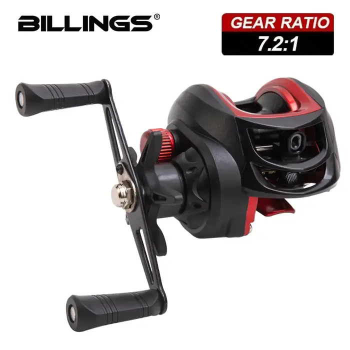 Moulinet casting BILLINGS BR ratio 7.2:1 18+1BB drag 18LB pour pêche eau douce et mer précise