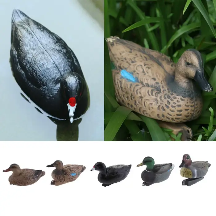 Leurre de canard flottant en plastique à 5 options - Répulsif à oiseaux et décoration de jardin