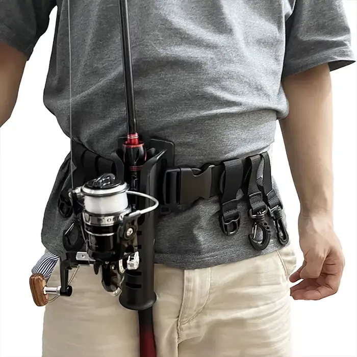 Ceinture porte-canne nylon multifonction Shawto - support canne à pêche portable rapide pêche