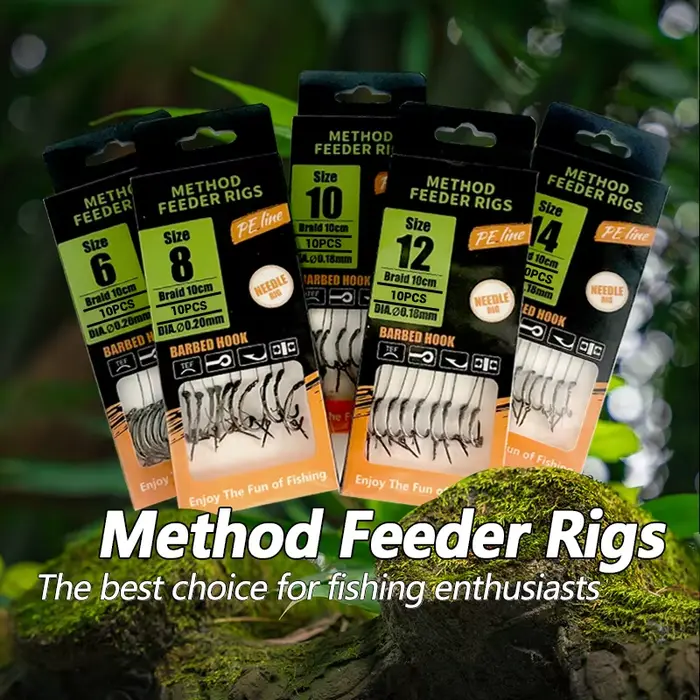 Montages prêts à pêcher pour carpes et carassins - Méthode feeder et hair rigs avec ligne tressée et hameçons barbelés