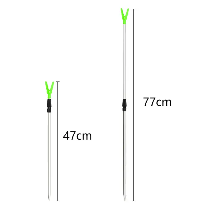2 supports canne à pêche réglables aluminium 47/77cm - Support réglable pour canne pêche - Accessoire pêche polyvalent