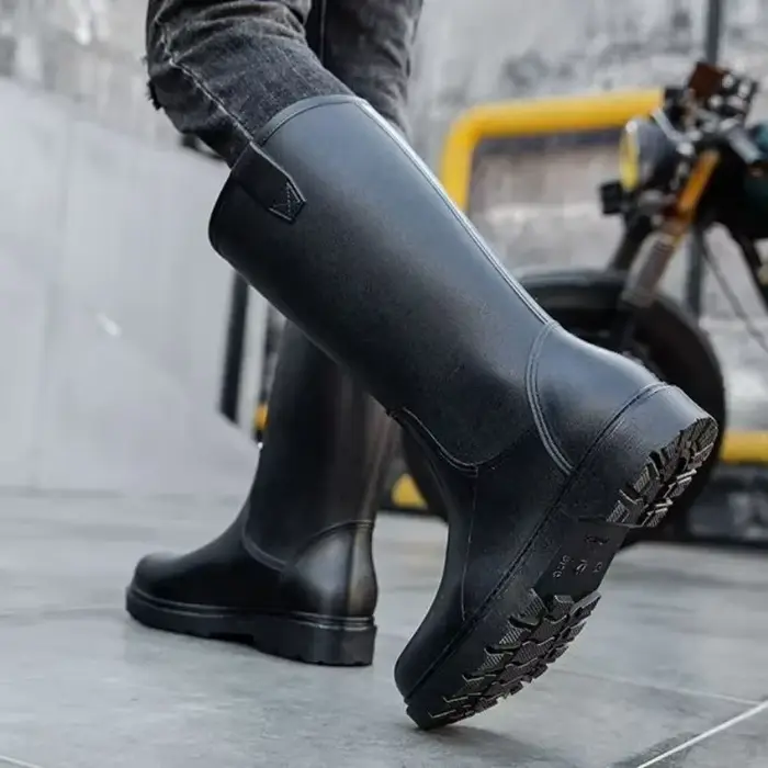 Bottes de pêche homme économiques sans lacets antidérapantes résistantes jardin extérieur