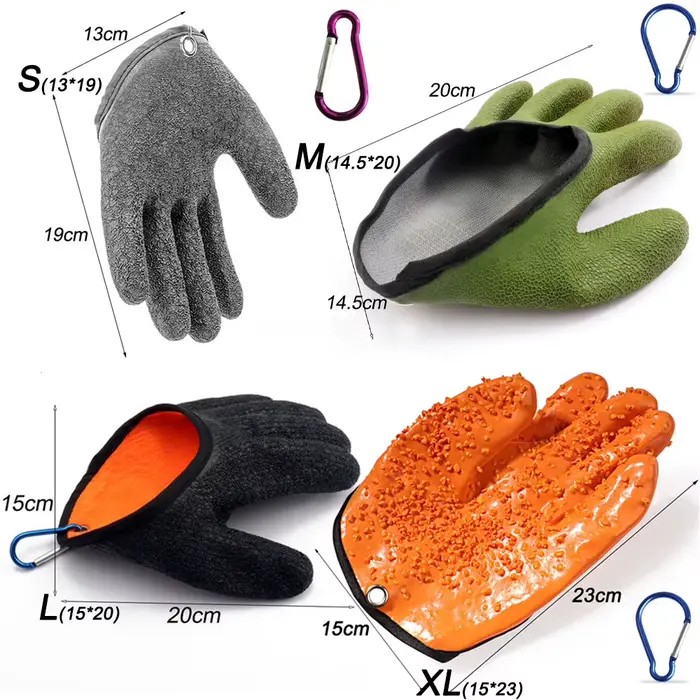 Gants de pêche pleine main étanches anti-dérapants anti-coupures durables pour capture carpe protection mains
