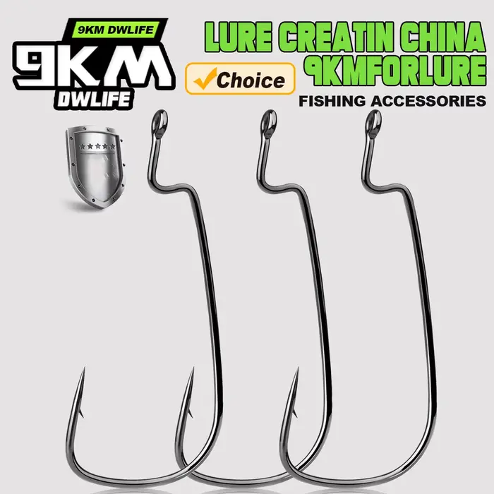 Hameçons EWG 9KM 50pcs pour montage Texas rig, pêche au leurre souple en eau douce et salée