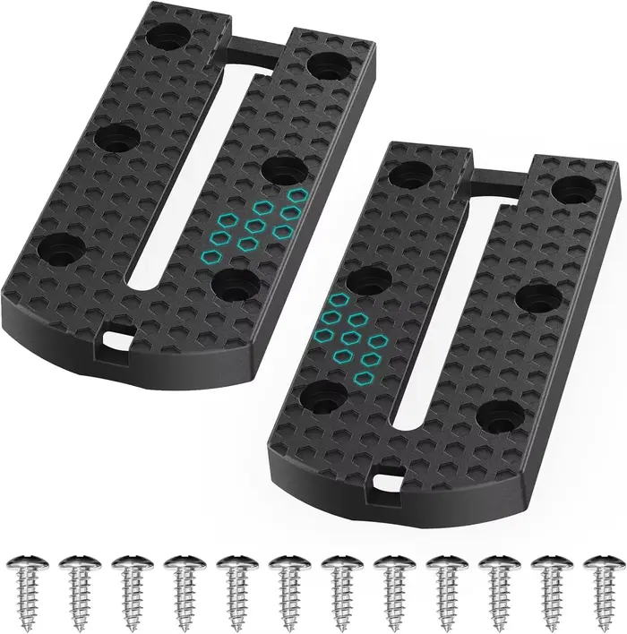 Rails bas profil pour kayak de pêche - 2 pièces avec surface antidérapante pour accessoires