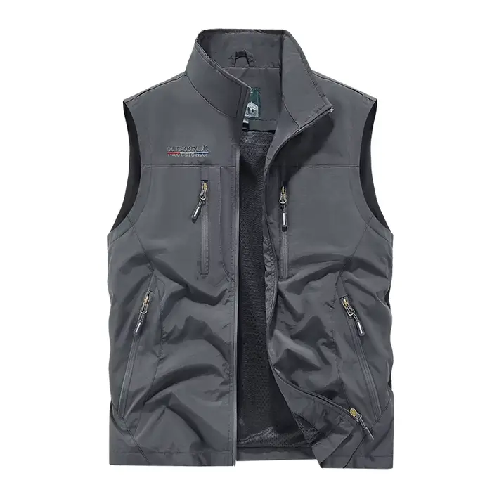 Veste utilitaire pêche photographe - Veste ample multi-poches pour pêche outdoor grande taille