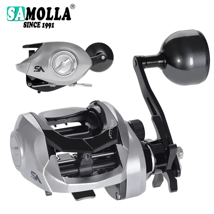 Moulinet de pêche casting SAMOLLA grande capacité pour mer et eau salée - Ratio 6.3:1 frein 15kg