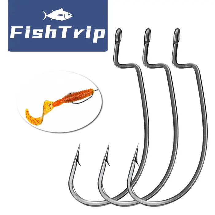 Hameçon EWG FishTrip pour leurre souple Texas Carolina rig pêche carnassier acier carbone