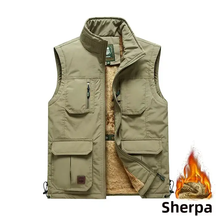 Veste de pêche chaude hiver polaire homme à multiples poches séchage rapide loose fit