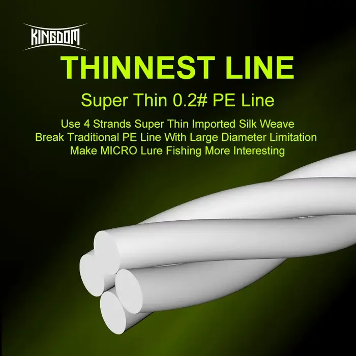 Ligne de pêche Kingdom 100M-150M PE tressée super résistante 0.2#-0.6# pour carpe - Multifilament