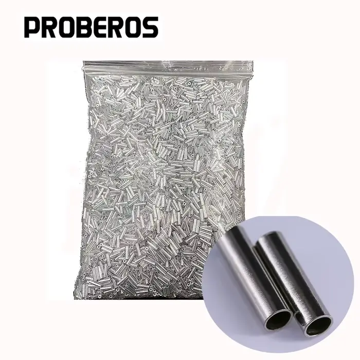 100 connecteurs de ligne pêche PRO BEROS - Manchons sertissage cuivre pour montages solides et durables