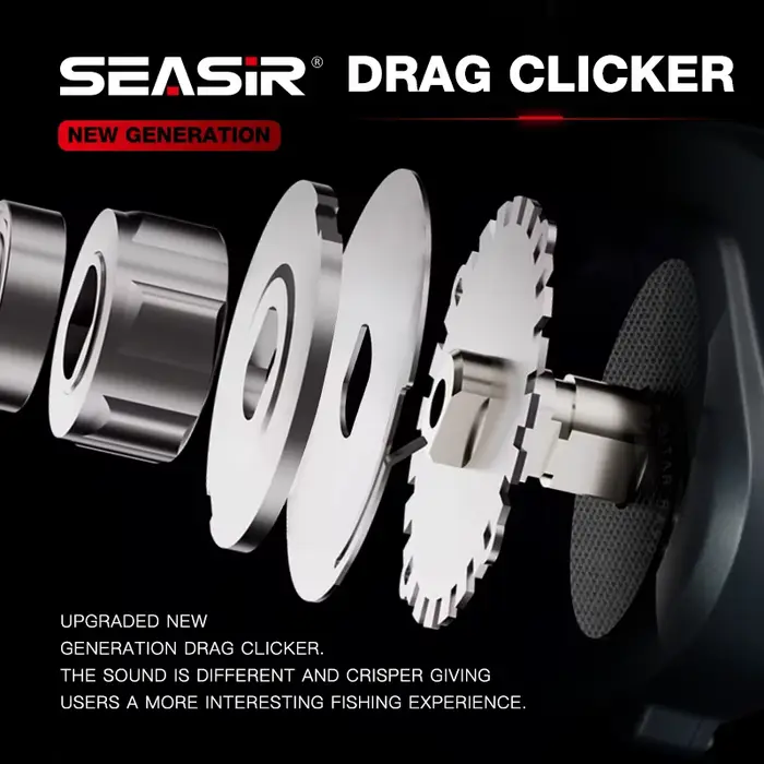 Moulinet baitcaster Seasir Commando Power ratio 7.1:1 avec frein 9kg pour pêche mer et rivière