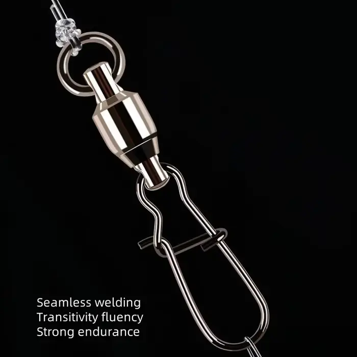 20PCS Swivel Snap Connector Pin Ball Bearing Rolling Ring Buckle Kit Pesca Lure 