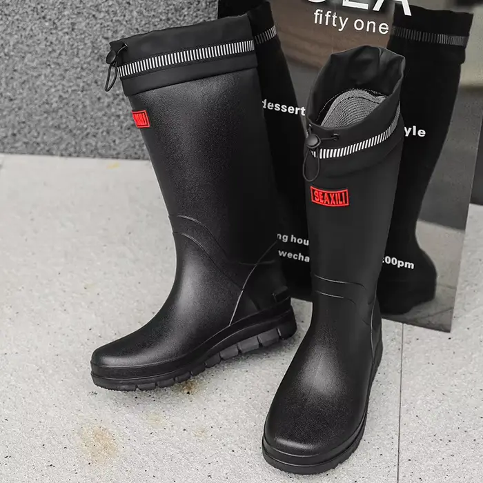 Men's High-Tube Waterproof Non-Slip Rain Boots Special for Delivery Riders Fishi