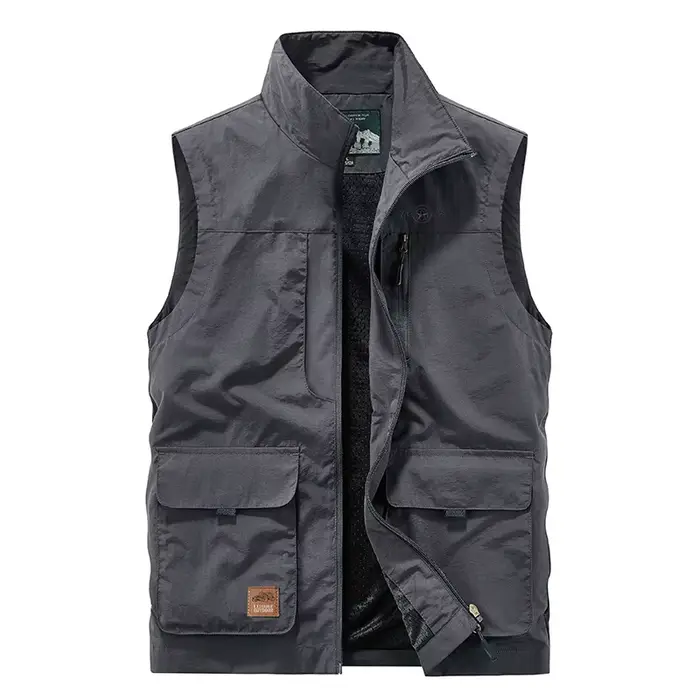 Veste de pêche légère homme multi-poches pour randonnée et loisirs en plein air