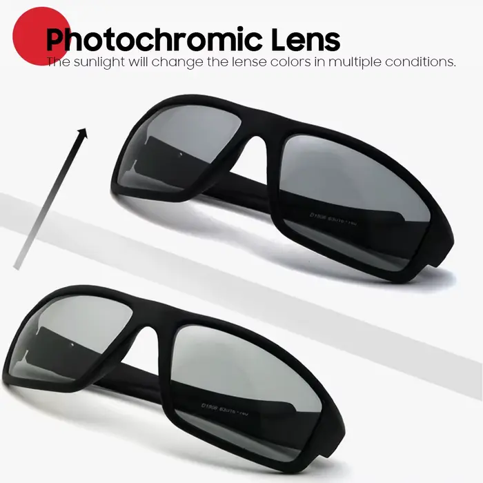 Lunettes photochromiques polarisées noires - Pêche sportive - Conduite 2026 - Changement de couleur automatique