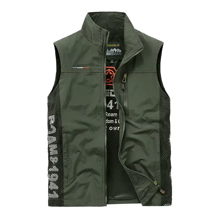 Veste cargo légère homme été sans manches mesh pour pêche randonnée sport qualité 5XL