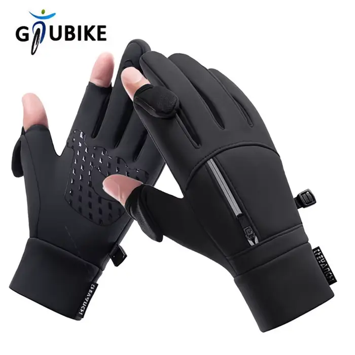 Gants hiver pêche 2 doigts retournables imperméables coupe-vent photo hommes femmes outils