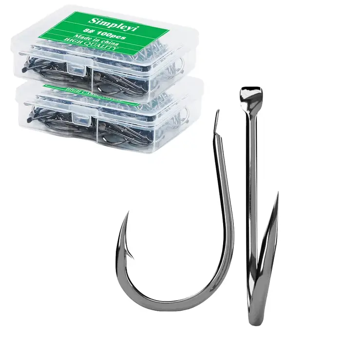 100 hameçons pêche carnassiers acier carbone haute résistance pour truite brochet sandre
