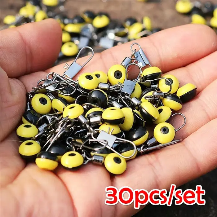 Set 30pcs connecteurs Space Beans pour flotteurs - outils pêche mer eau salée métal plastique