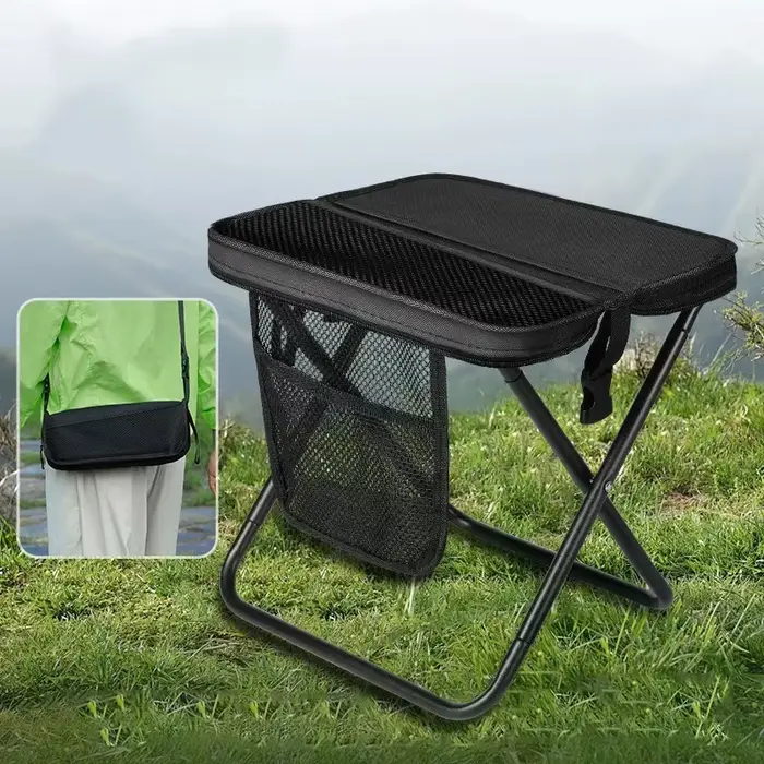 Tabouret pliant portable avec sac de transport - Léger et compact pour voyages et pêche