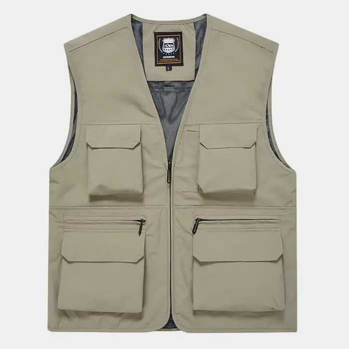 Gilet technique multi-poches pour pêcheur - Veste légère style travail homme poches pratiques