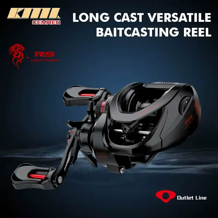 Moulinet baitcasting CEMREO 7kg drag frein magnétique 7.0:1 pour truite carpe black bass