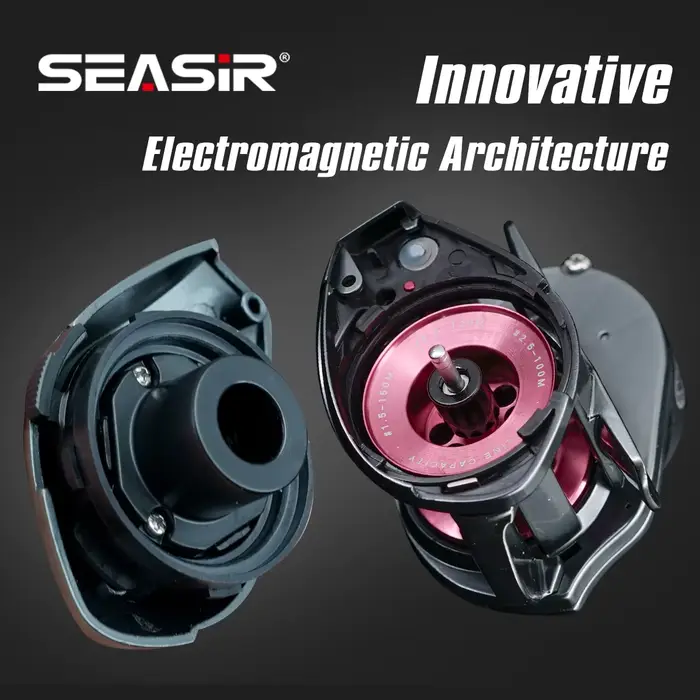 Moulinet de pêche baitcasting SEASIR DCAST DC à contrôle numérique, frein puissant 8,5kg et roulements 7+1